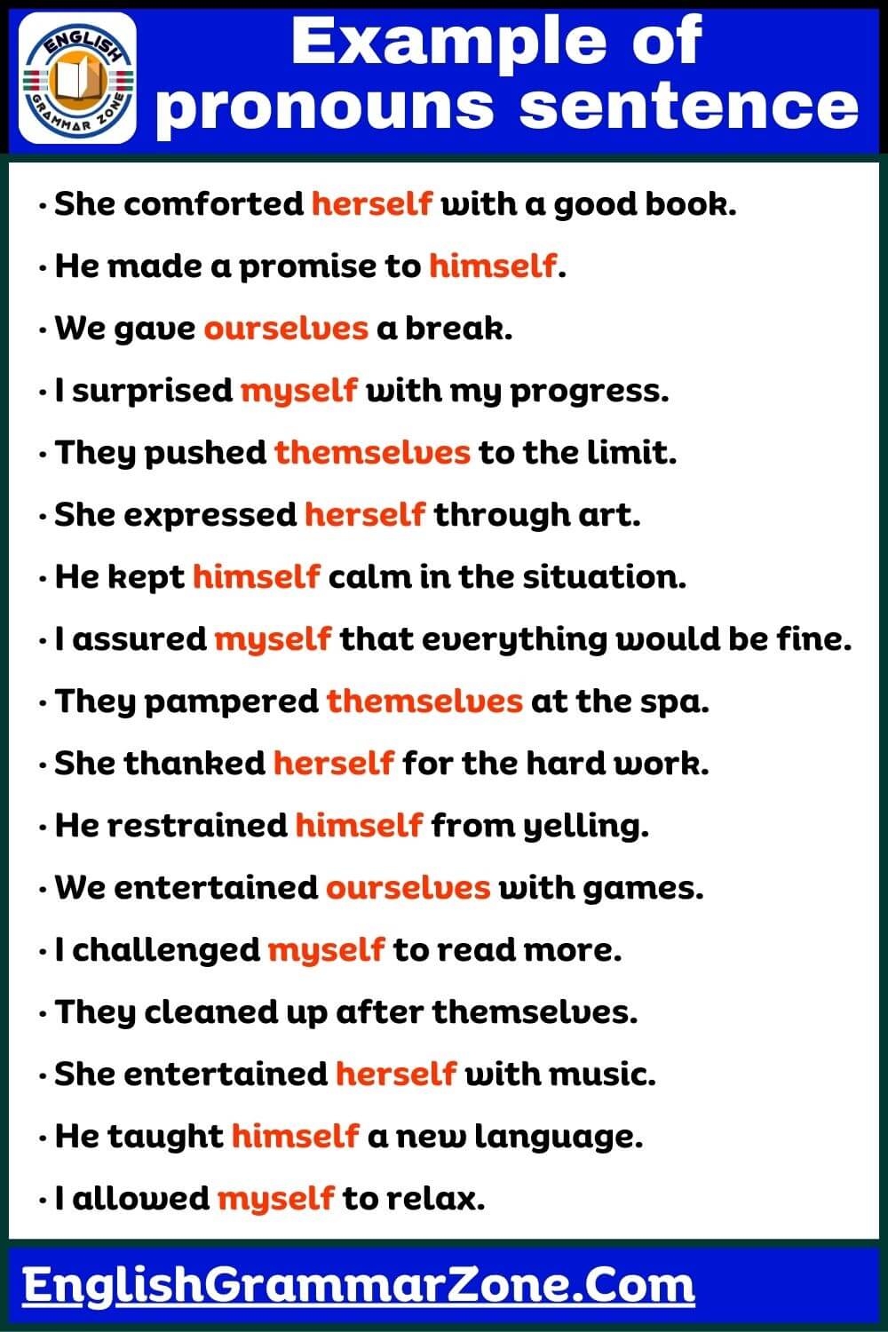 Example of Reflexive Pronoun