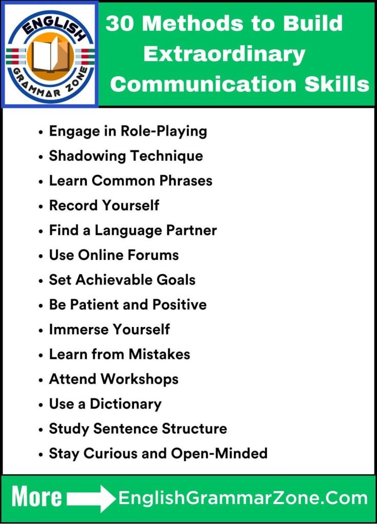 30 Methods To Build Extraordinary Communication Skills