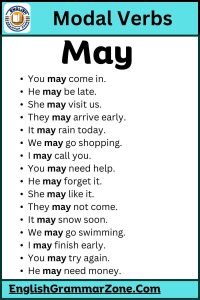 Sentence With May | Modal Verbs May
