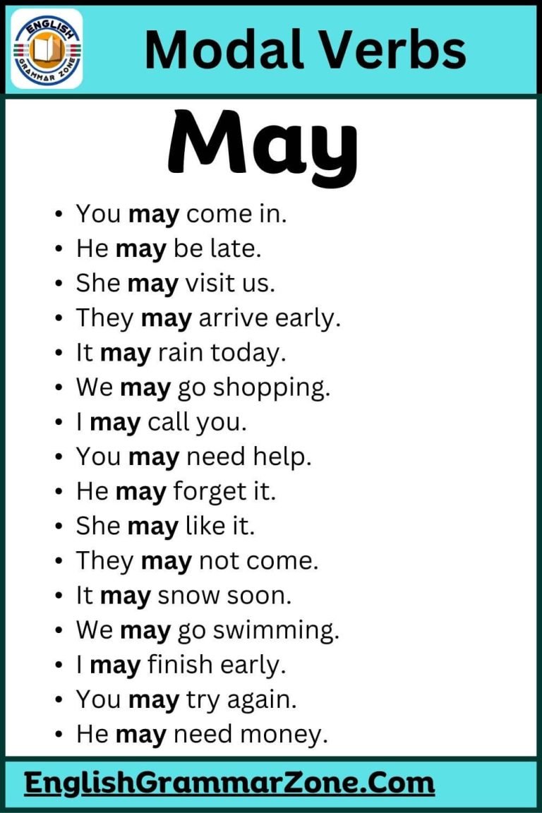 Sentence With May | Modal Verbs May