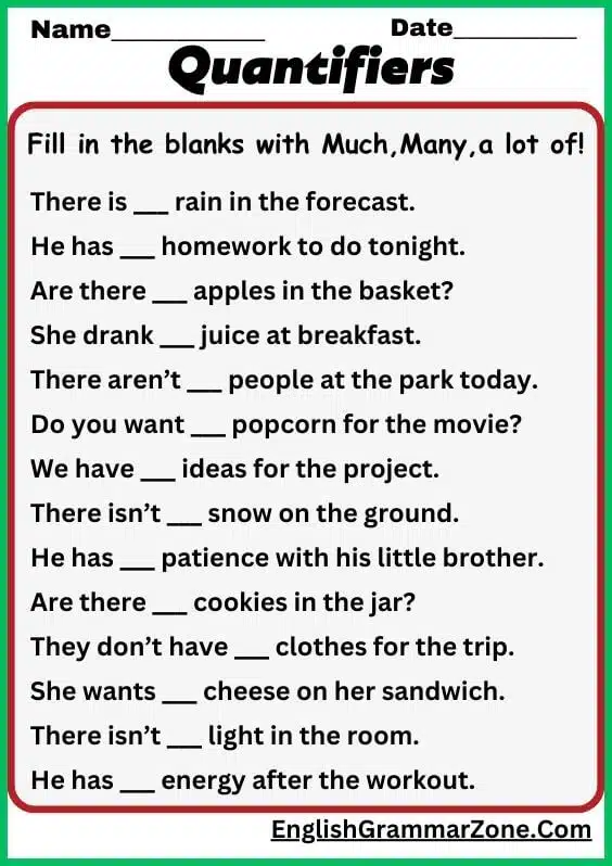 Much many a lot of worksheet with answers