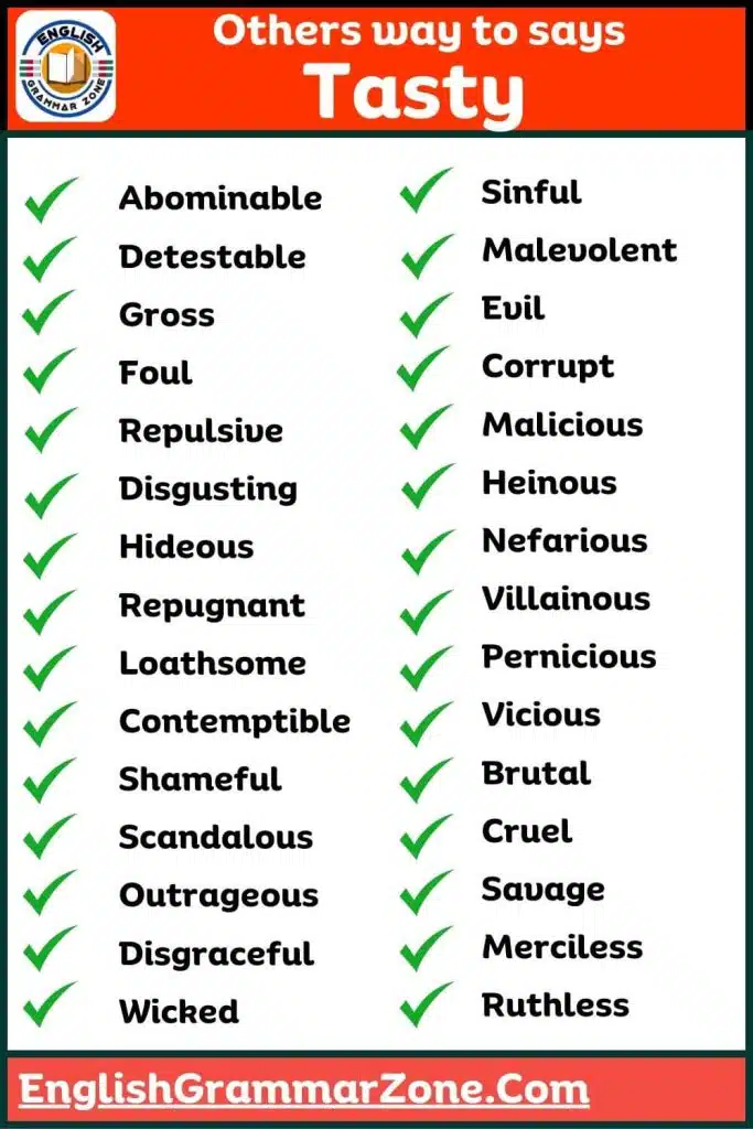 100 Words to Say 'Tasty' in English