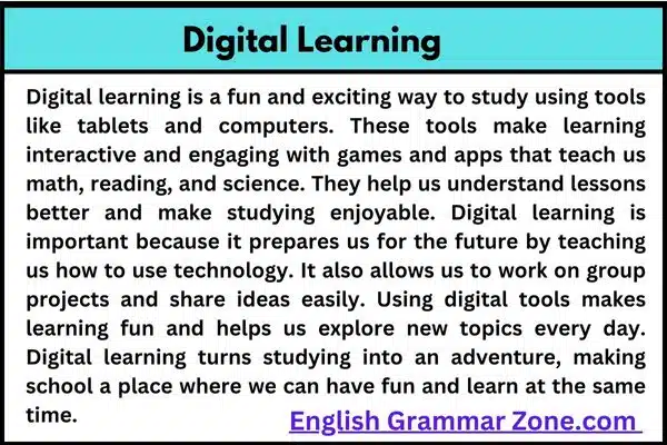 Paragraph on Digital Learning
