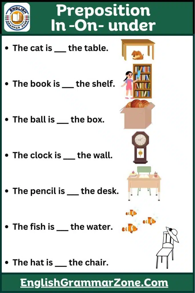 Preposition Interactive Worksheet For Kids