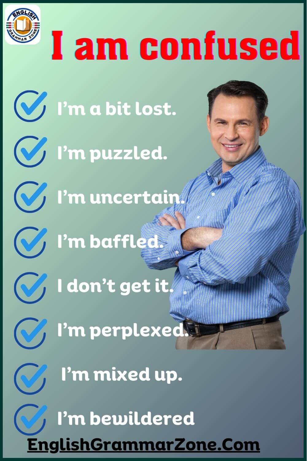 100 Alternatives way to say, I am confused