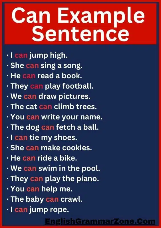 sentence with Can
