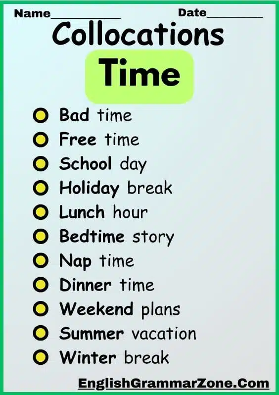 collocation with word time