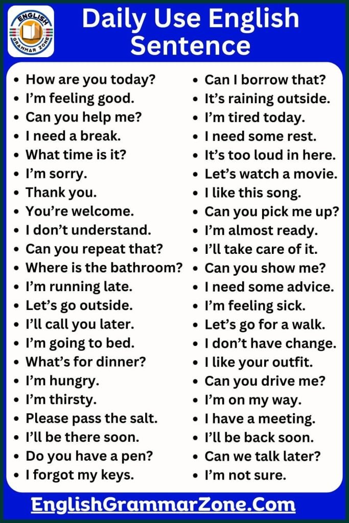 Best 150 Important Sentence For Daily Use