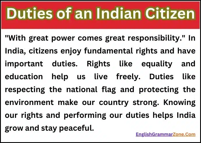 Short Essay on Fundamental Rights and Duties of an Indian Citizen