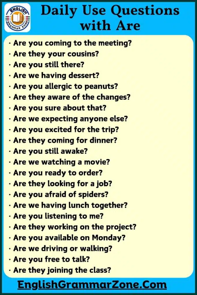 Question with Are in English