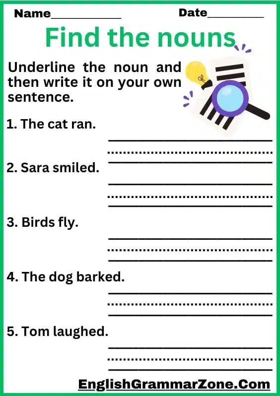 Underline The Nouns