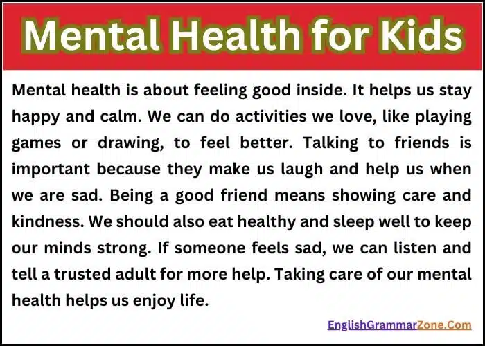 Essay on Mental Health for Kids