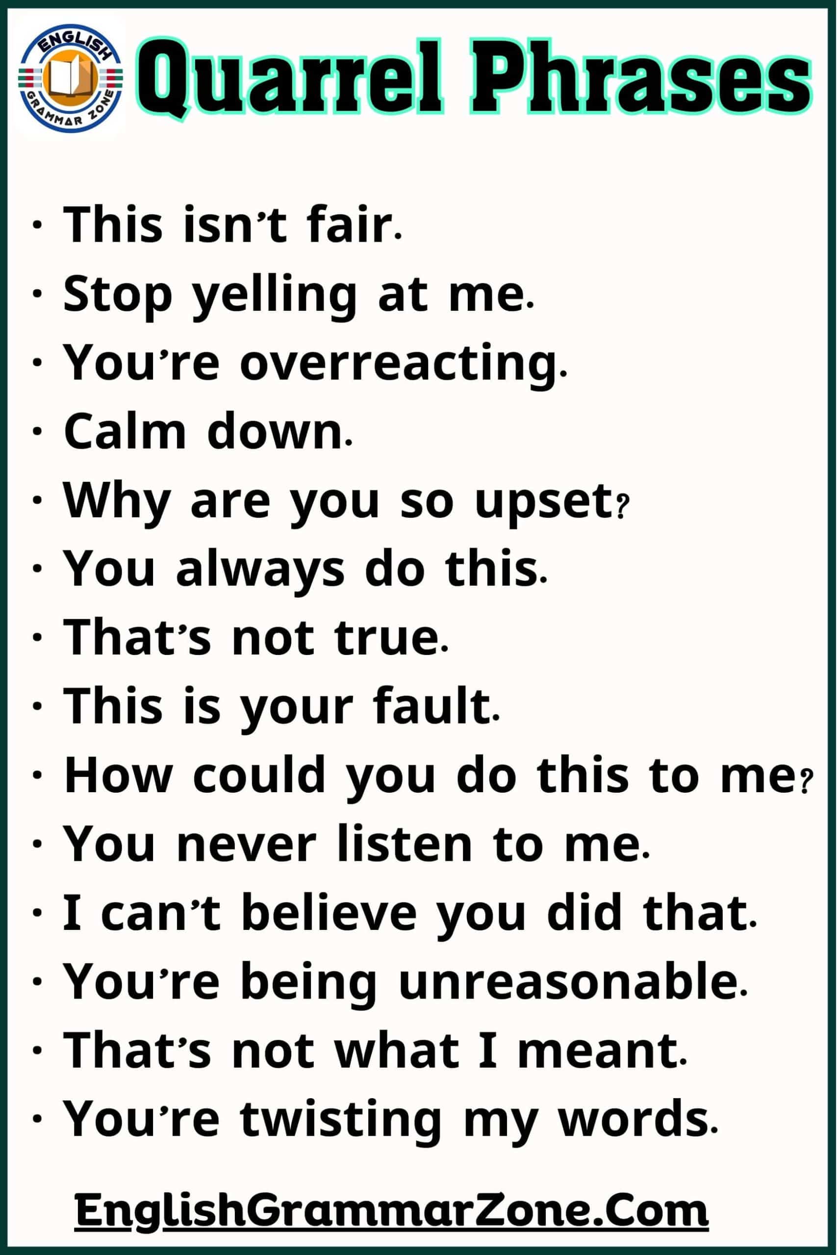 Quarrel phrase meaning slang