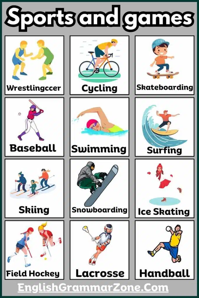 List Of Different Types Sports With Picture