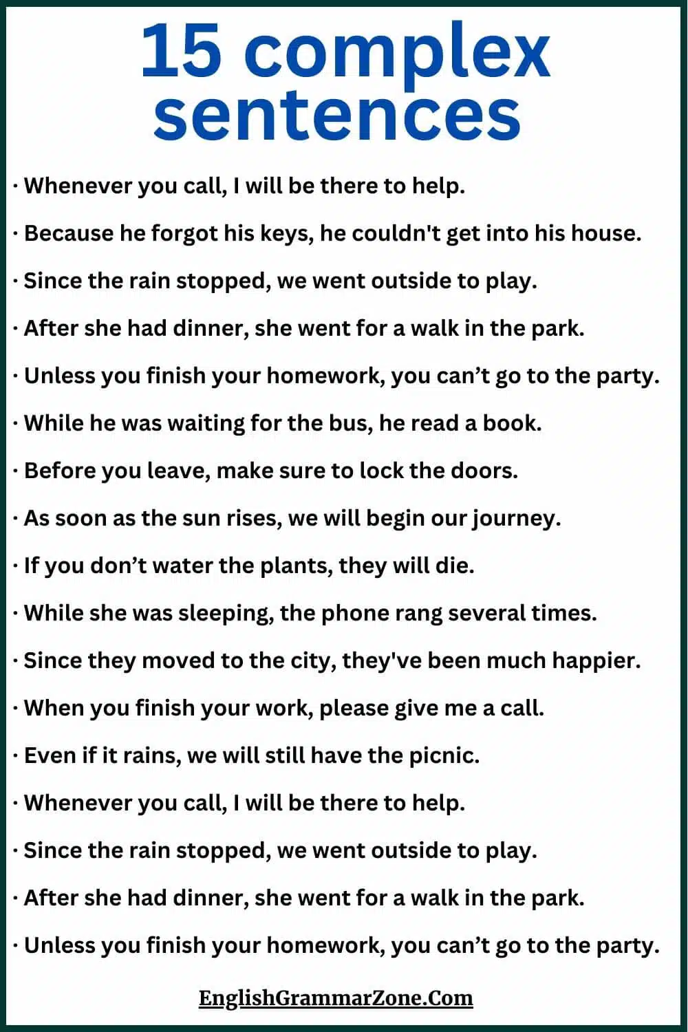 examples of complex sentences