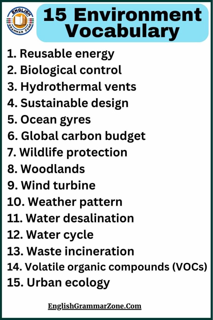 250 environment vocabulary
