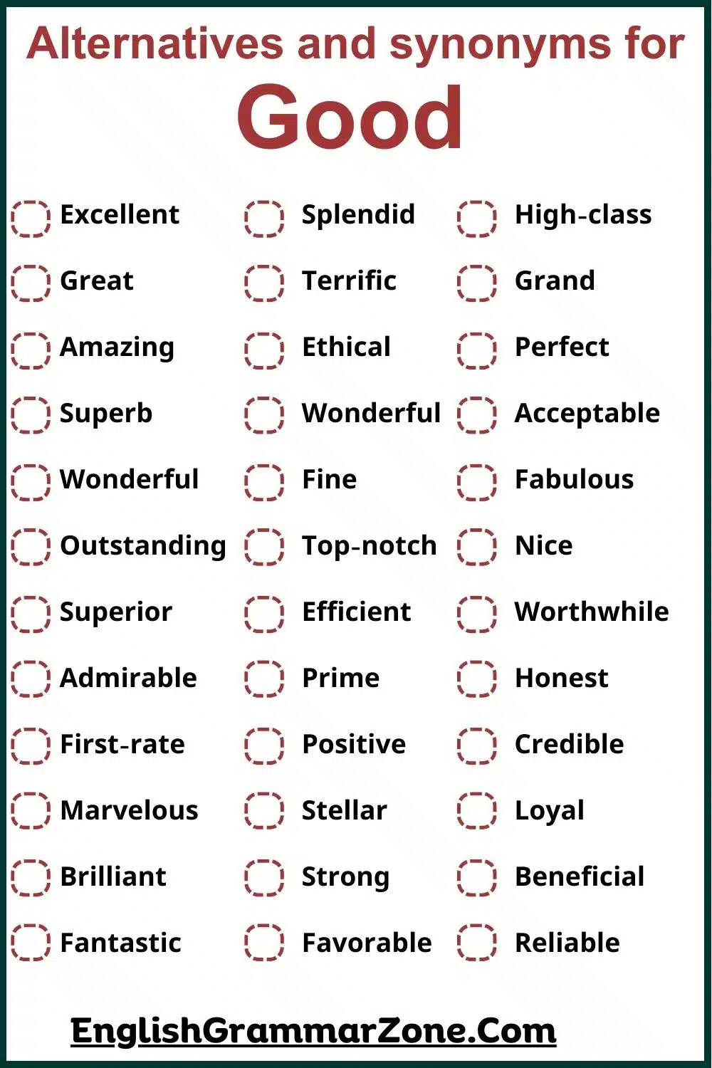 18 Alternatives and synonyms for Good