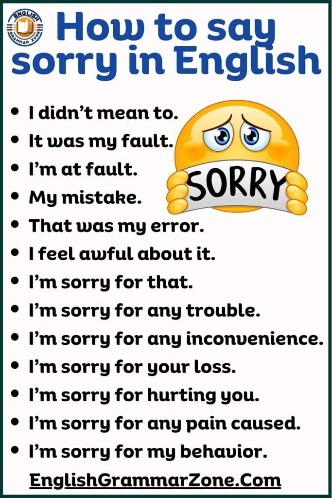150 Alternative way to say Sorry in English