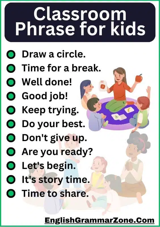 100 Classroom Phrases For Kids