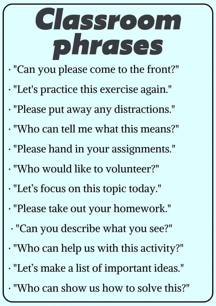 Most Useful Classroom Phrases For Teachers