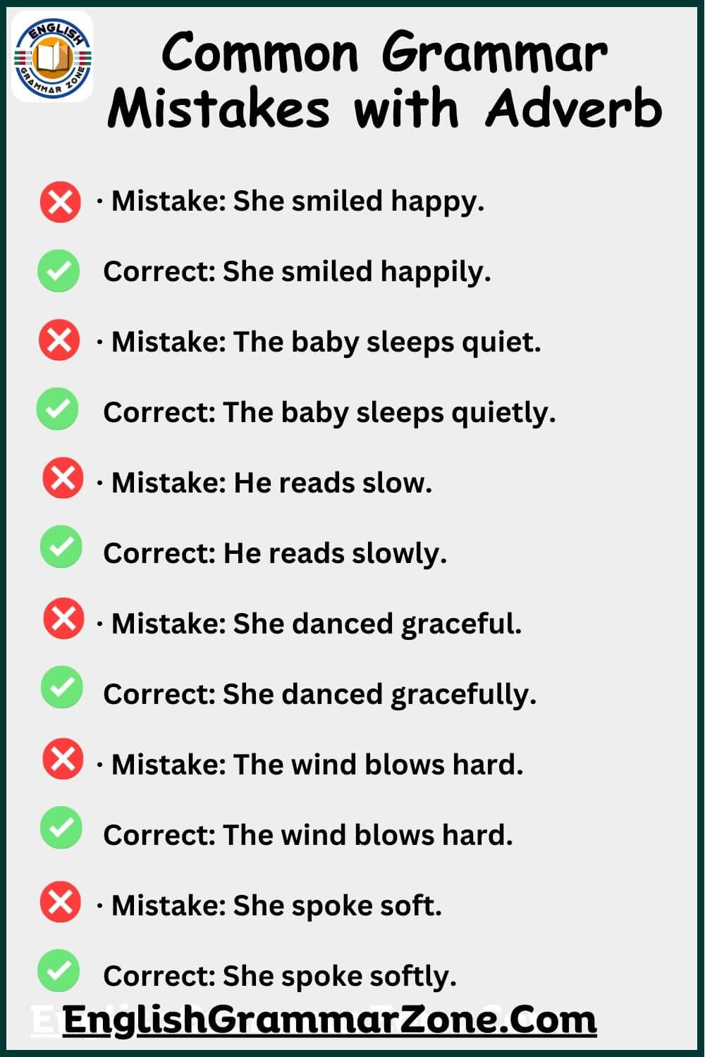 Grammar Mistakes In The Use Of Adverb