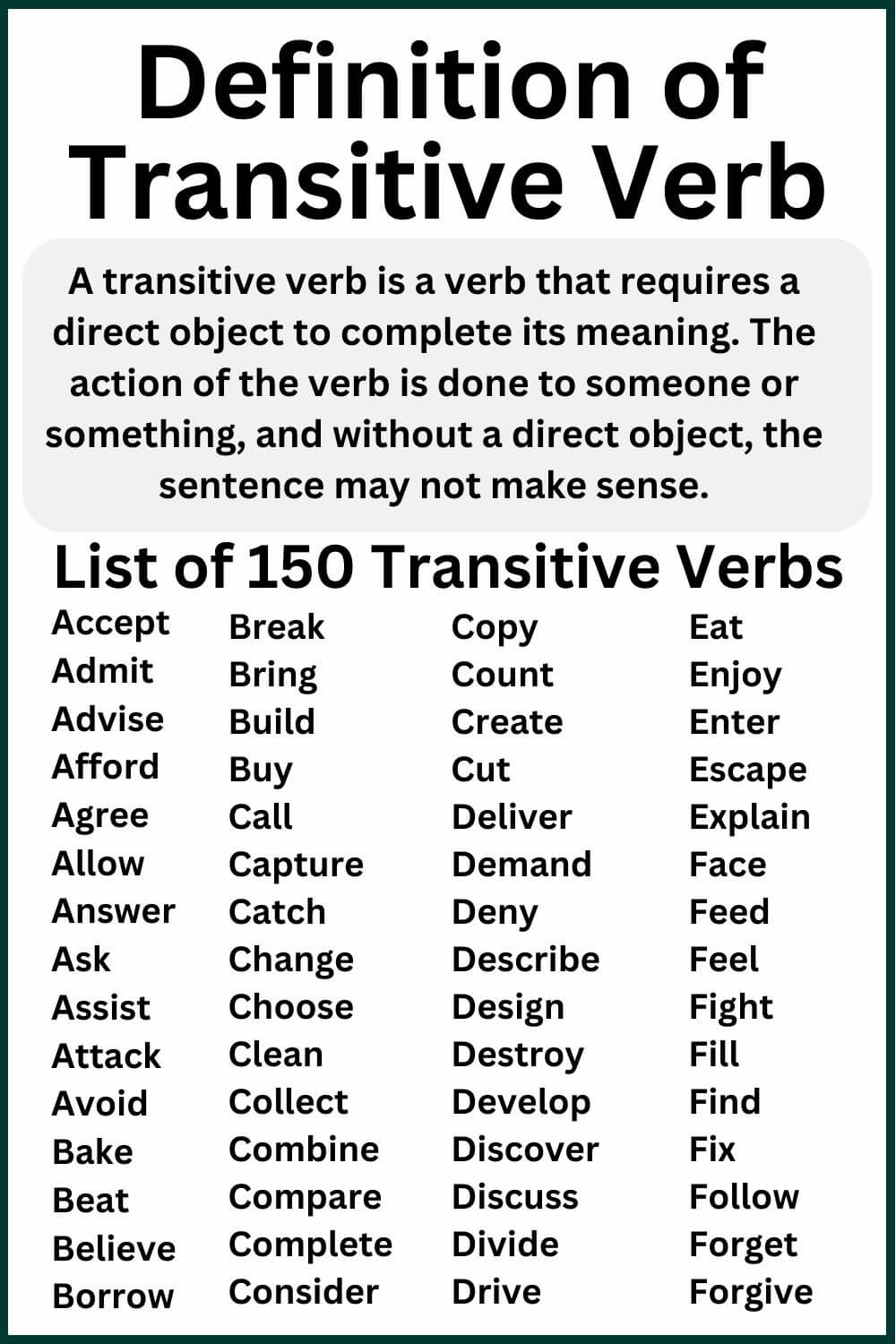 Definition of transitive verb with examples