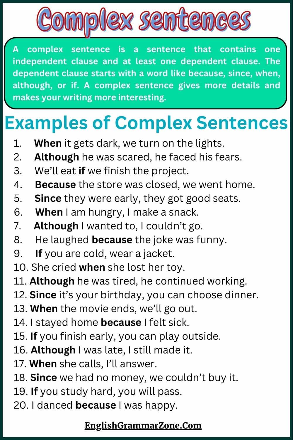 Examples of Complex Sentences
