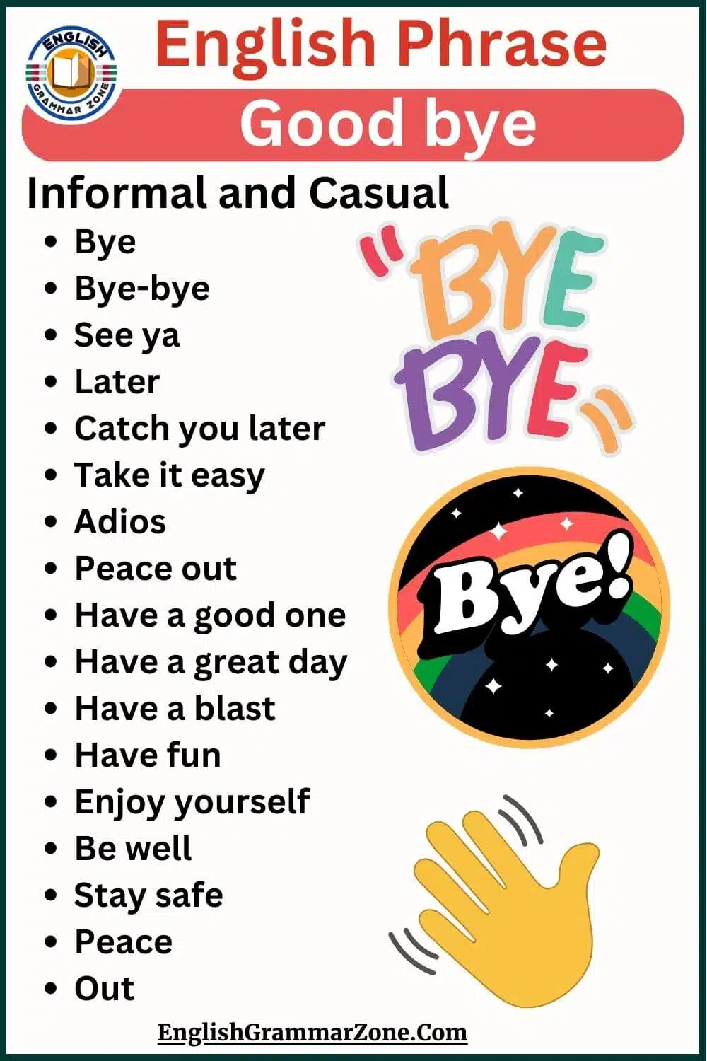 English Phrases – Good Bye
