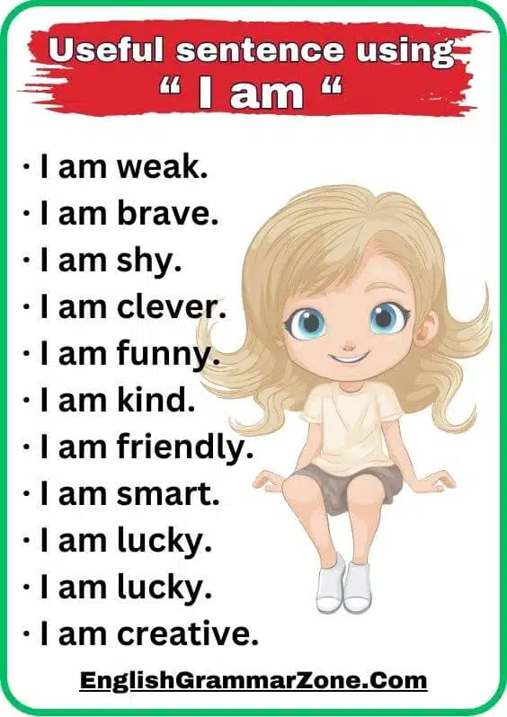100 Important Sentence Using “ I Am “
