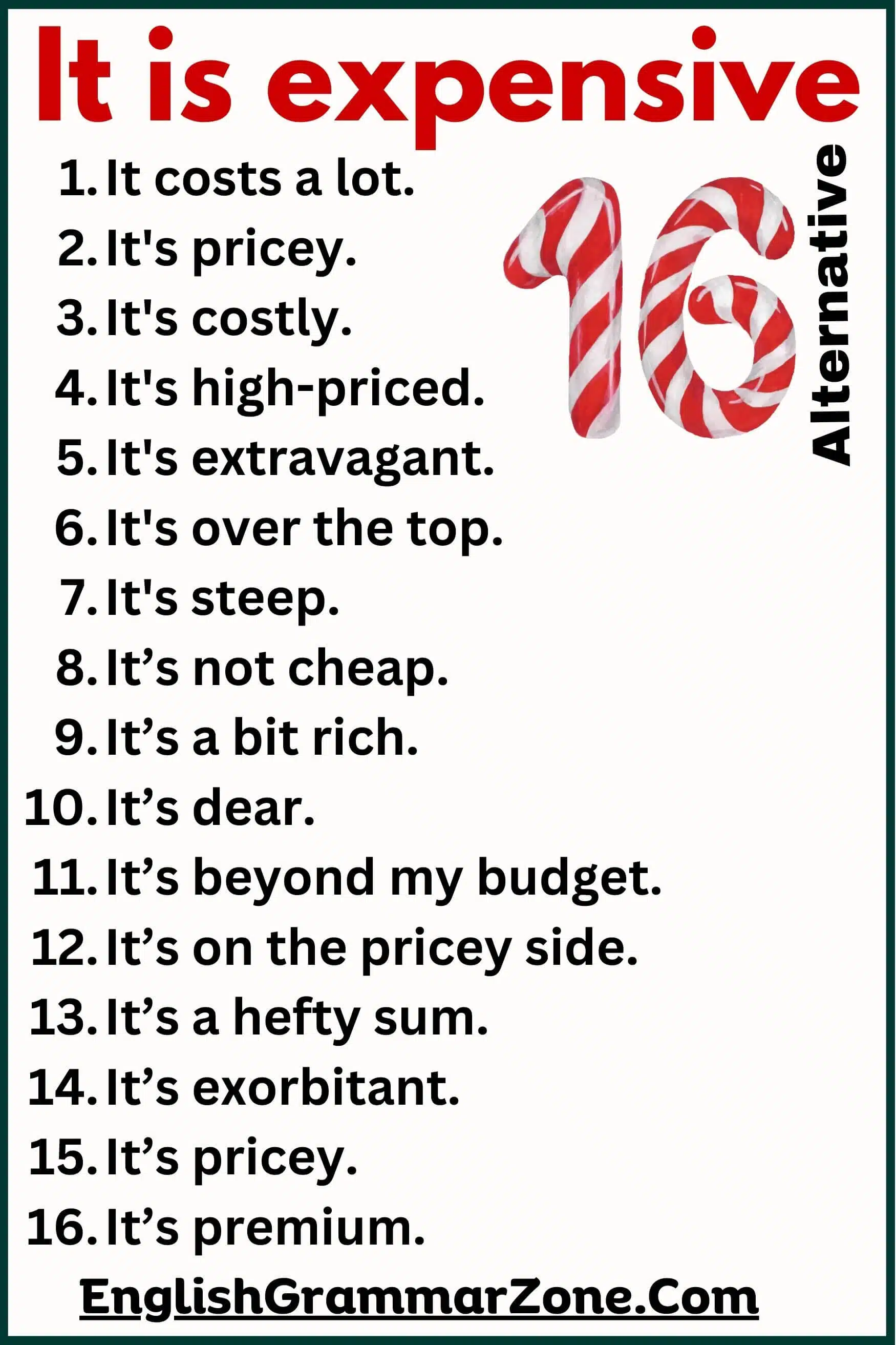 ways to say it is expensive