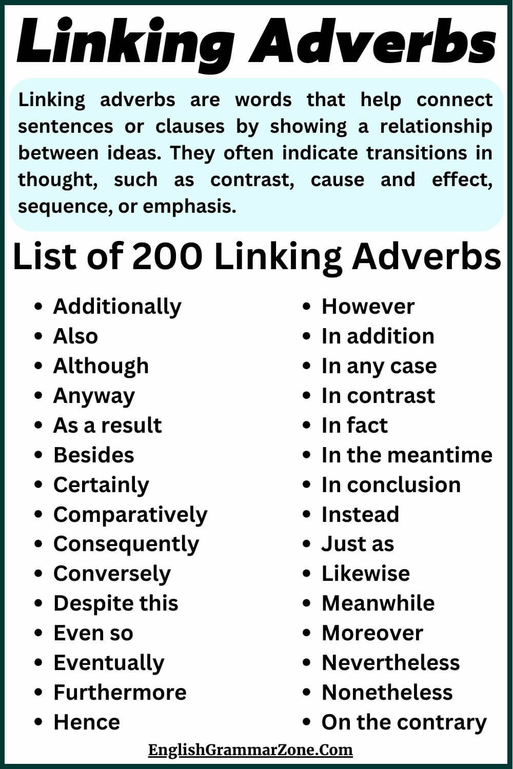 Linking Adverbs