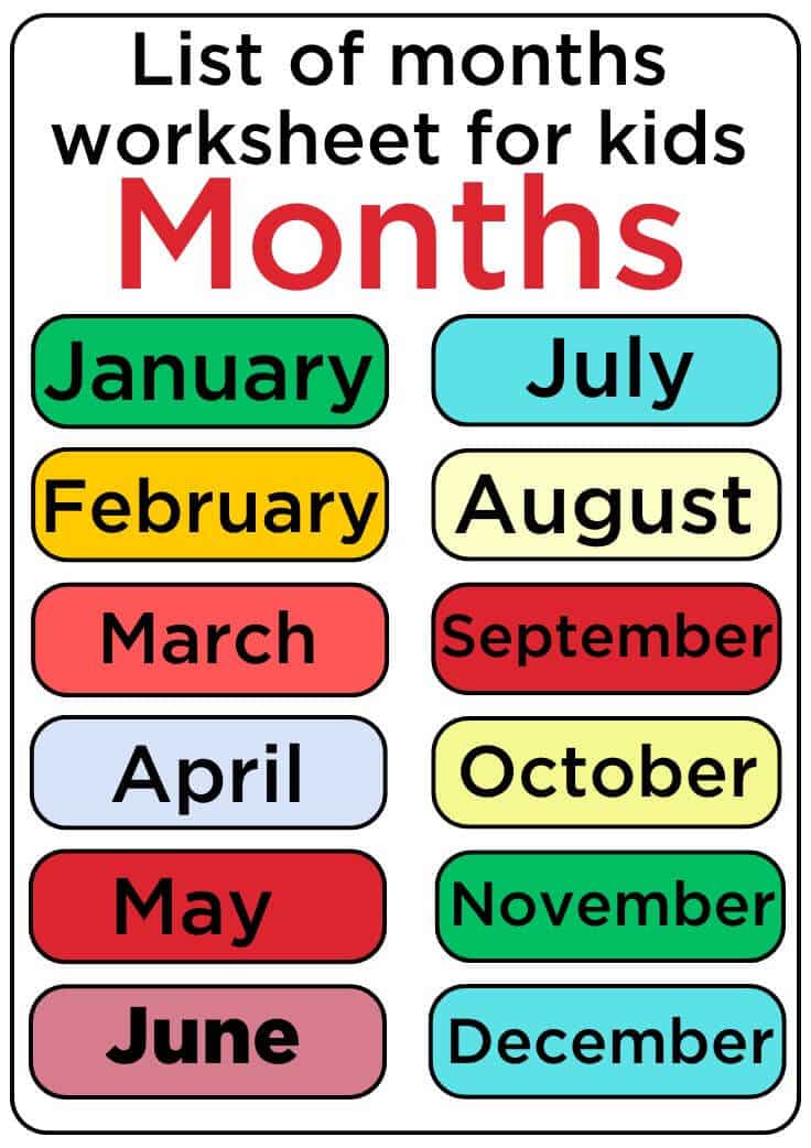 Days/Months/Seasons Worksheet