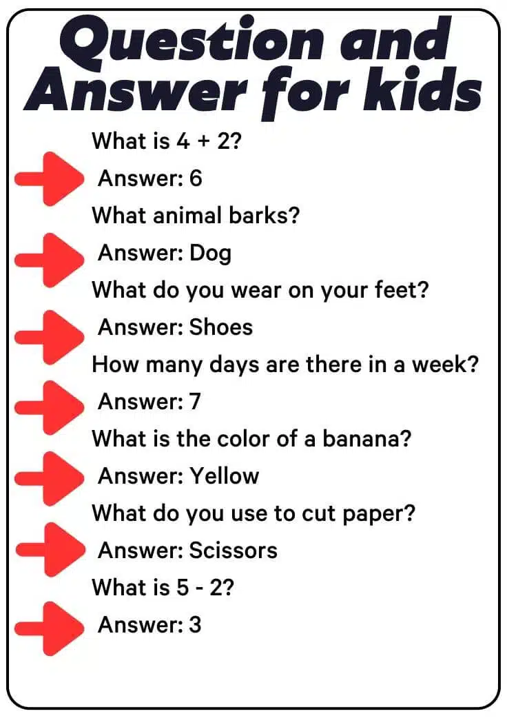 100 Perfect Question And Answer Worksheet For Kids