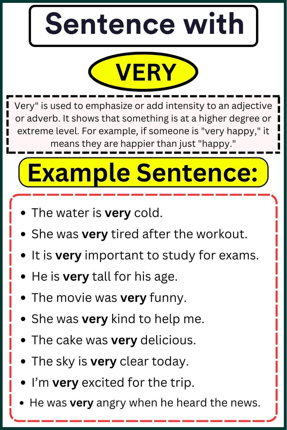 Sentence With Very Definition and Example