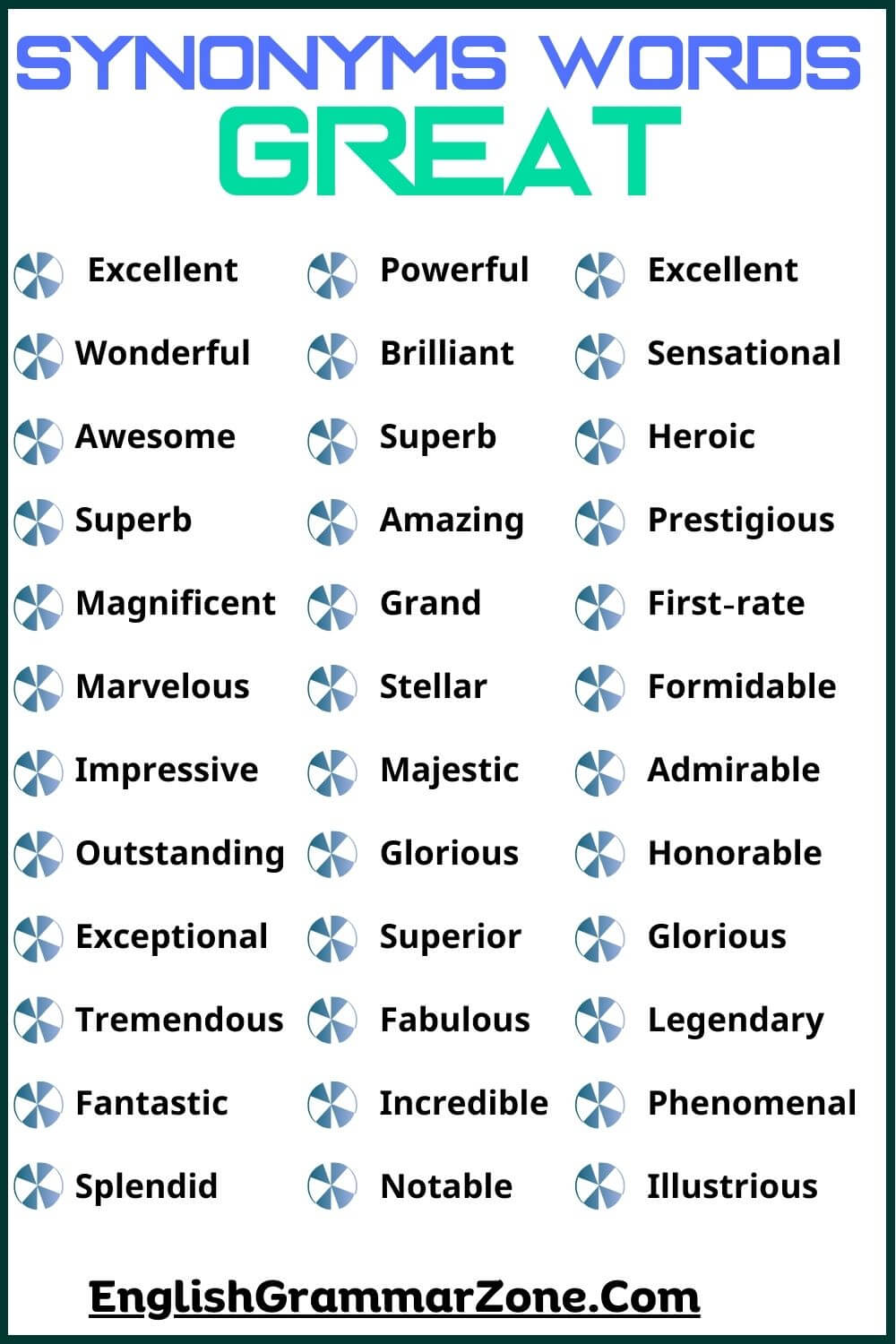 Synonyms words great person