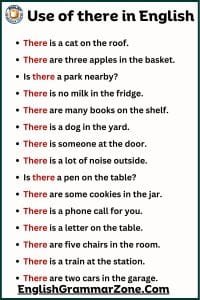 Use Of There With Example Sentence