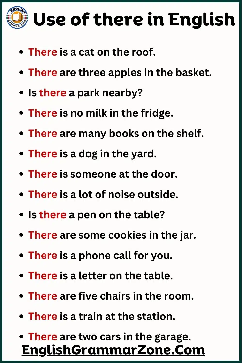 use of there with example sentence