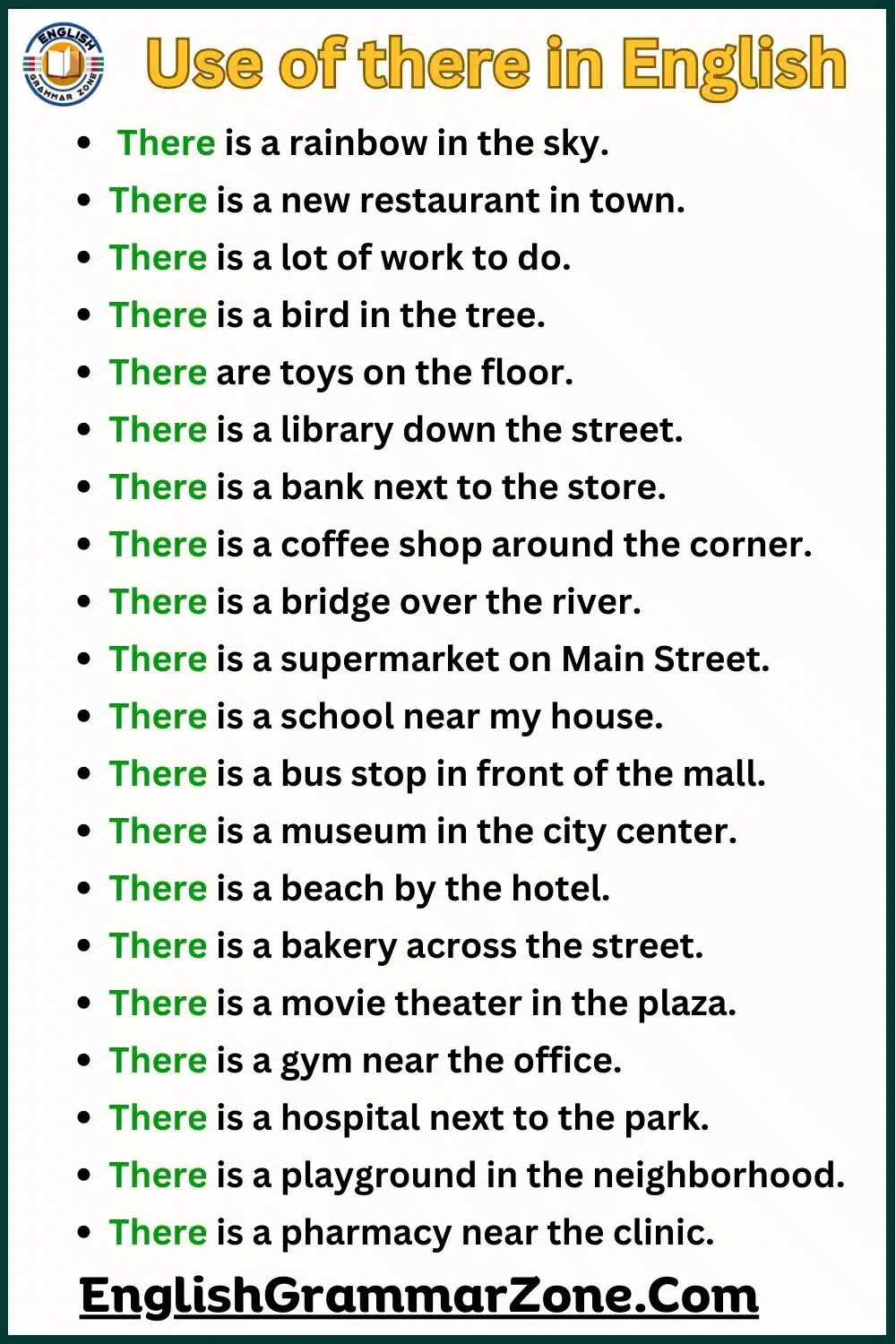 use of there with example sentence