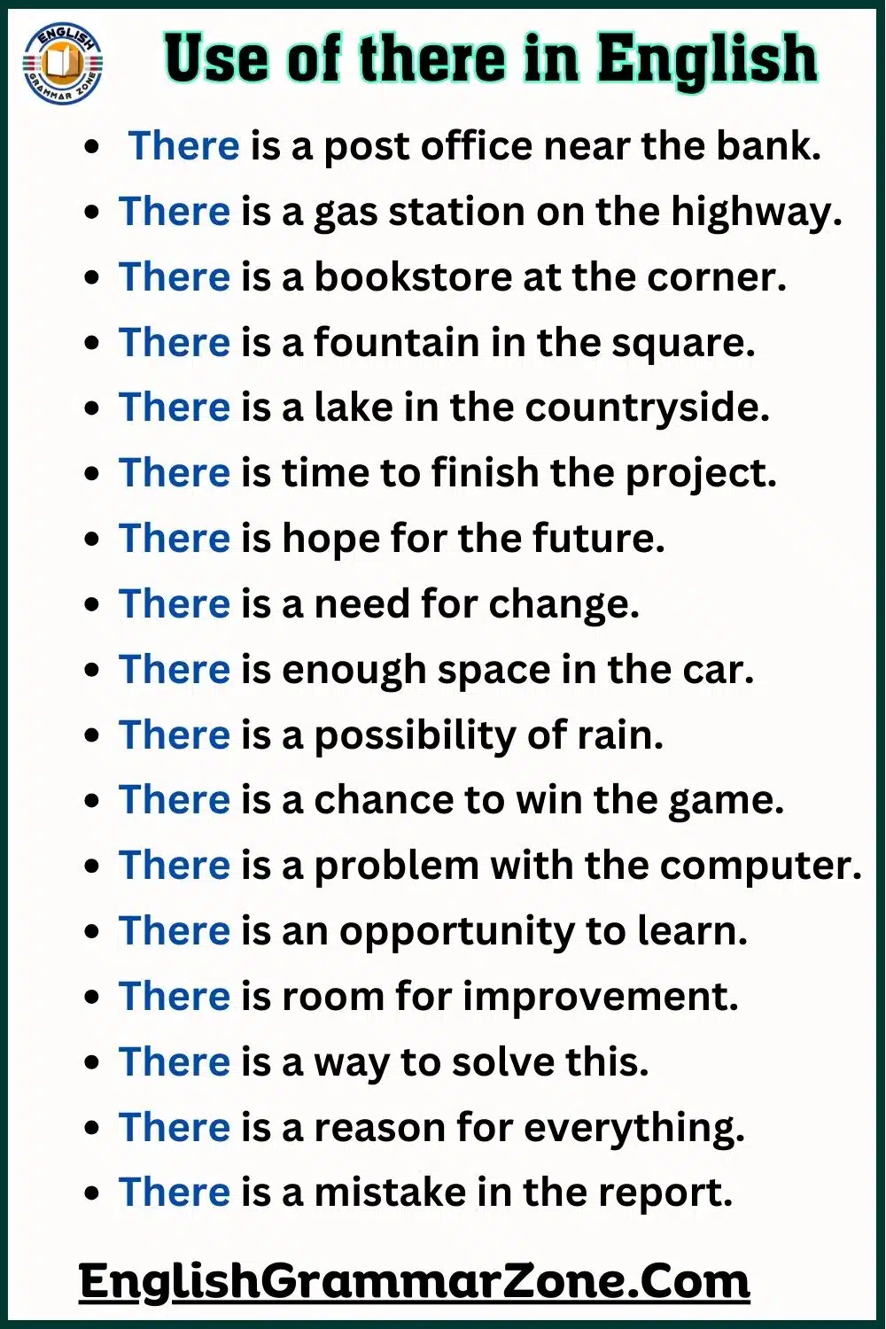 use of there with example sentence