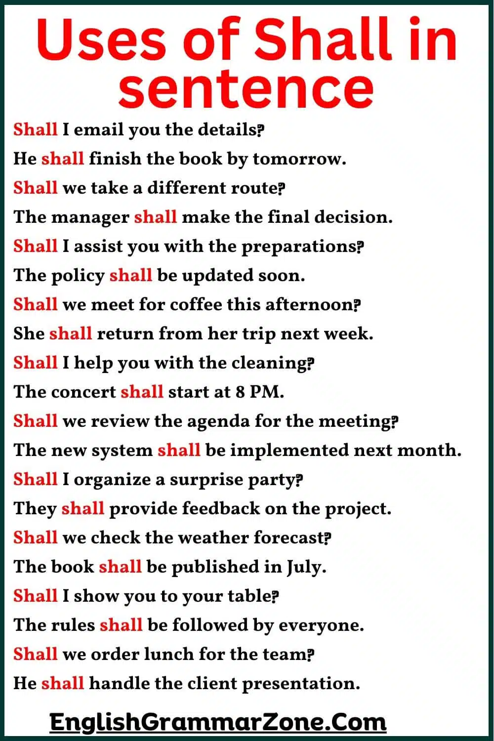 Examples of shall in a sentence