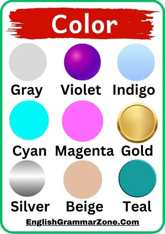 Weather Colors Shapes Vocabulary With Pictures