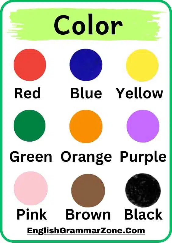 Weather Colors Shapes Vocabulary With Pictures