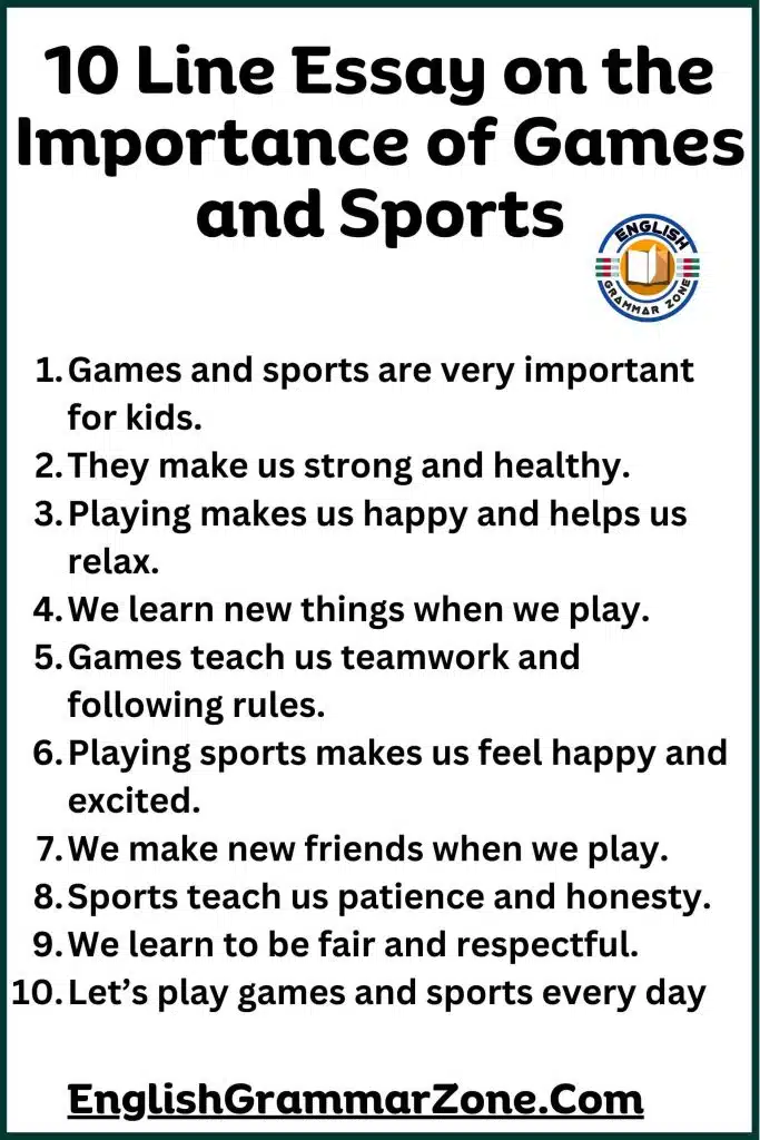 Essay on the Importance of Games and Sports