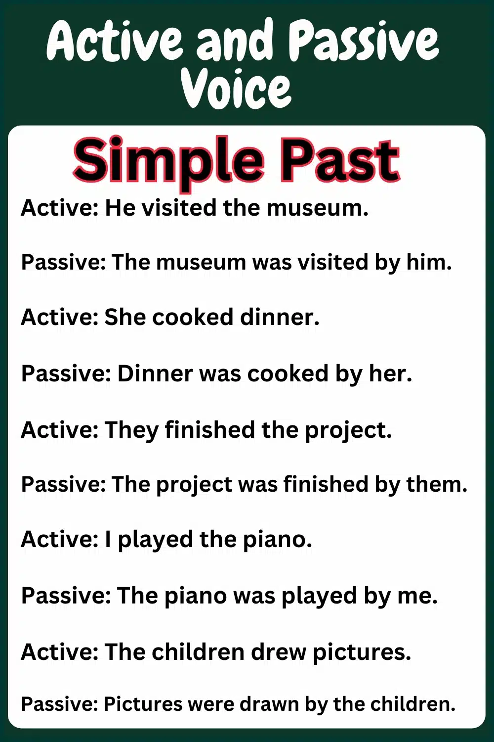 Examples of Active and passive voice