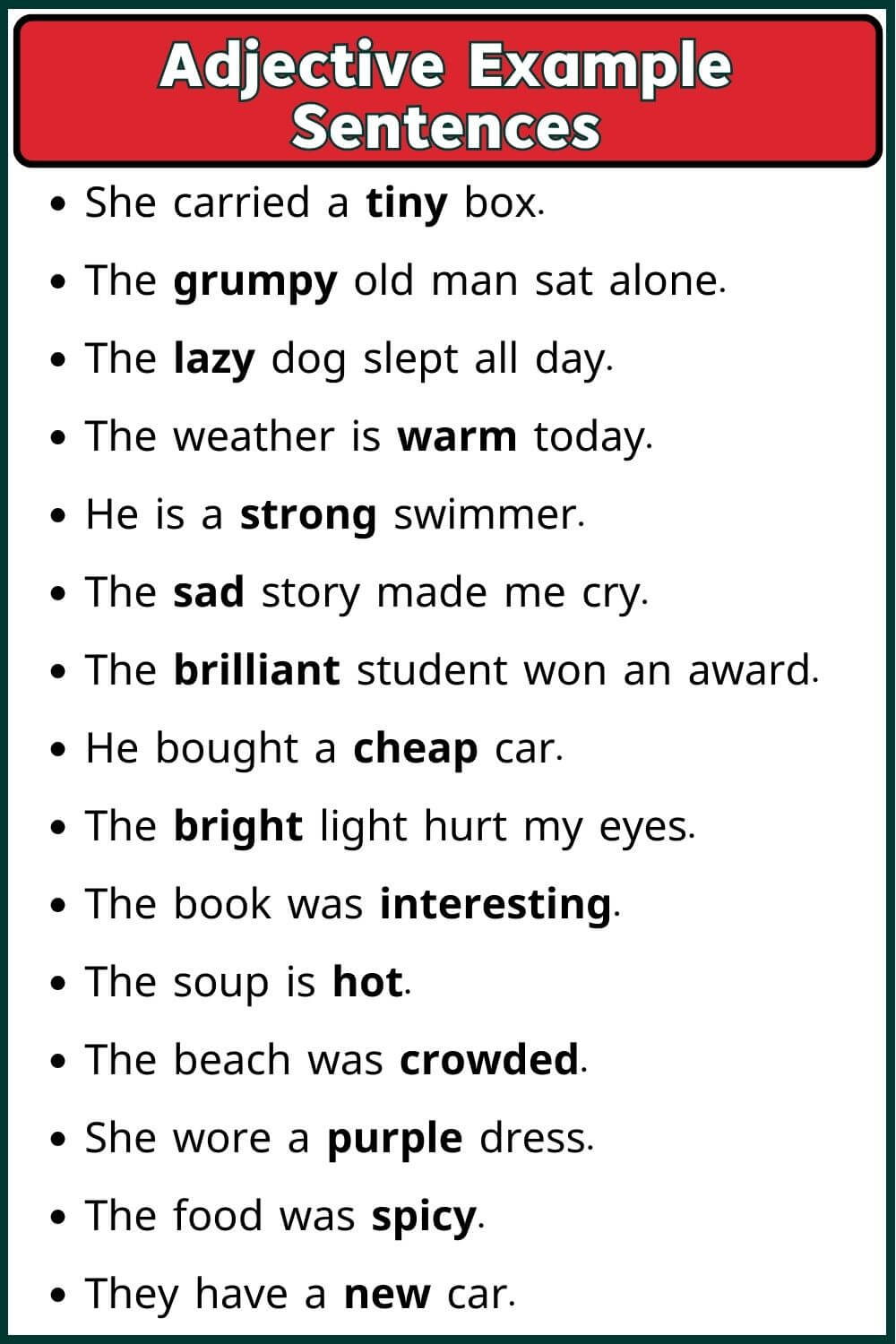 Adjective Example sentences