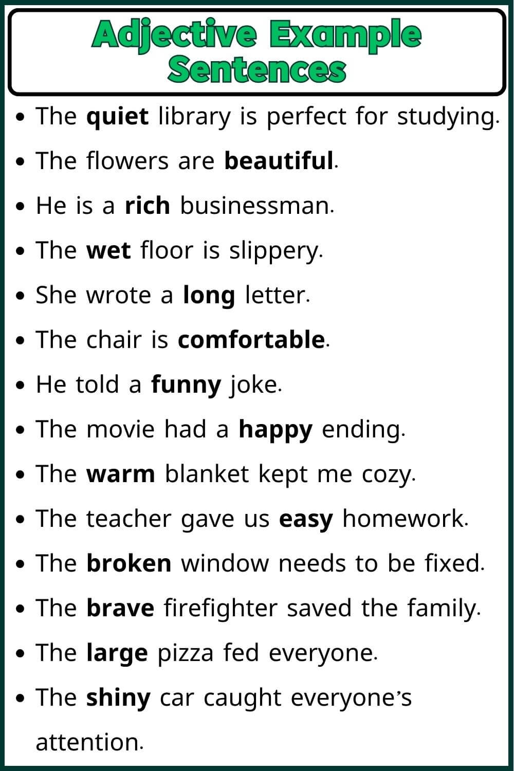 Adjective Example sentences