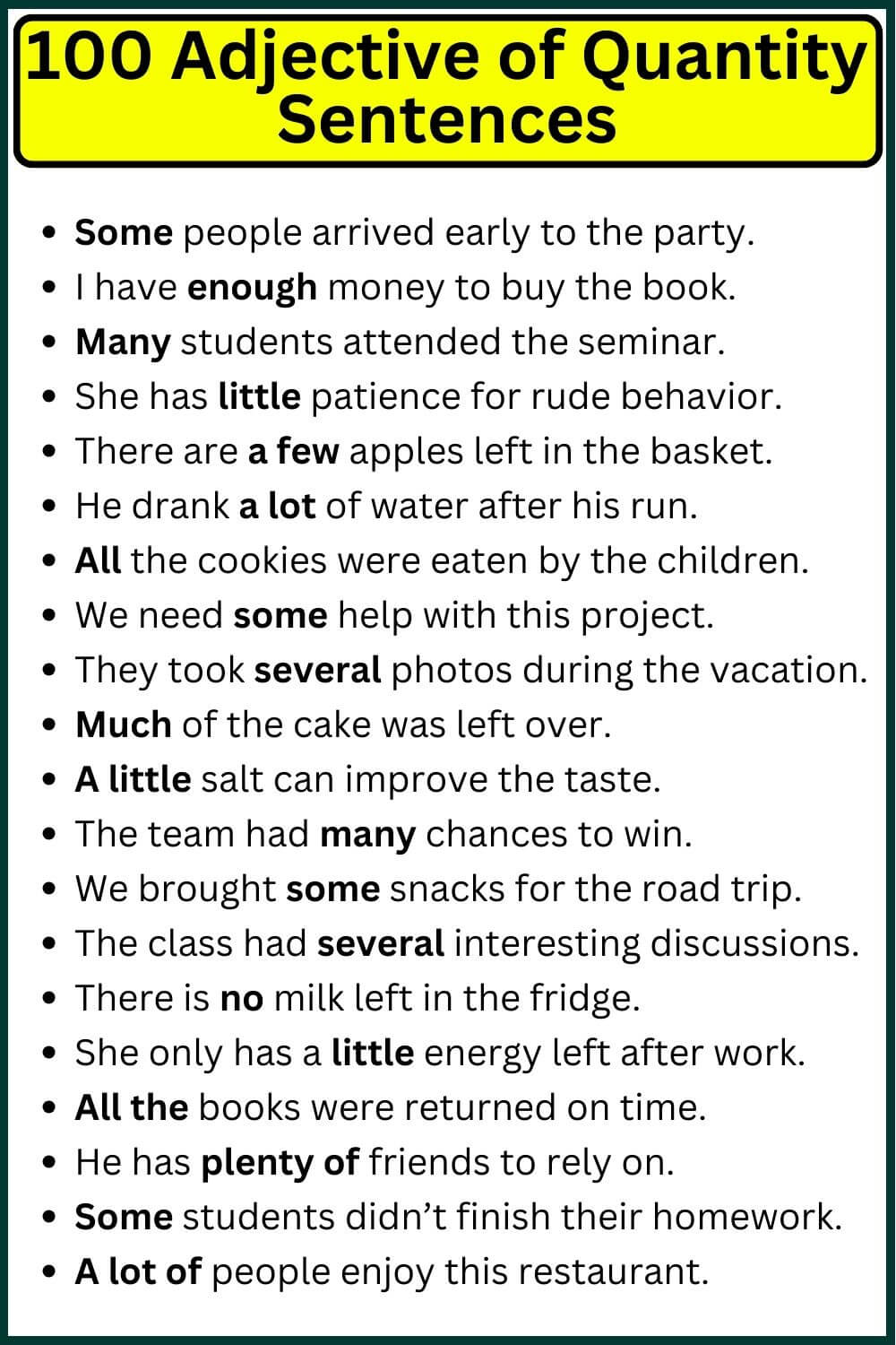 adjective of quantity examples