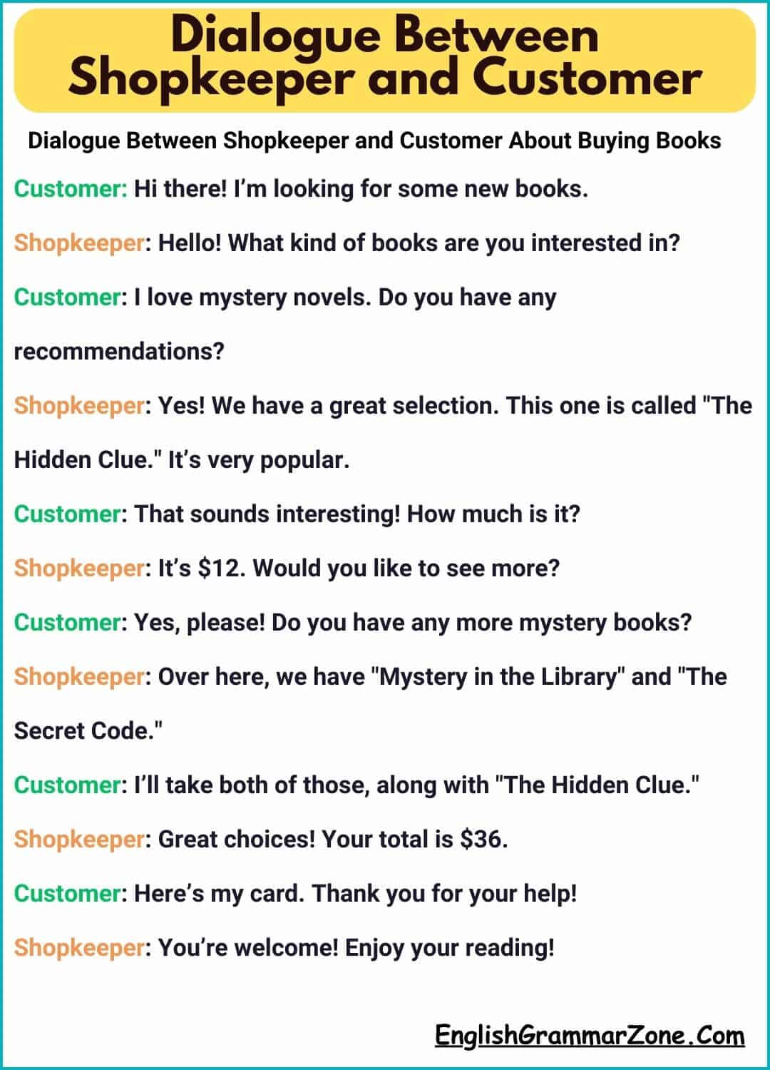 Between Shopkeeper and Customer