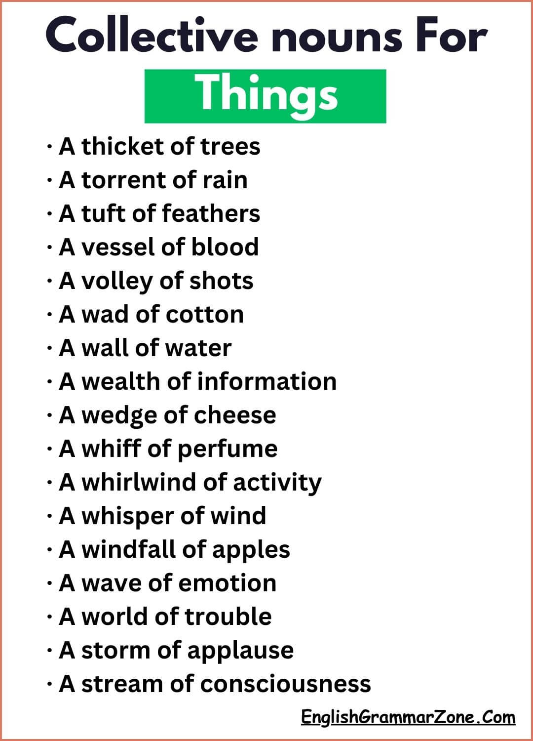 Collective nouns for things list