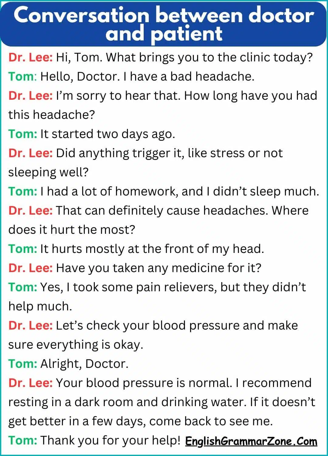 Dialogue Between Doctor and Patient